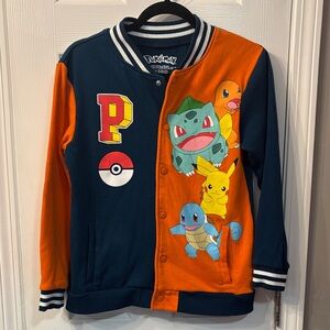 Pokemon Kids Hoodie - Navy and Orange